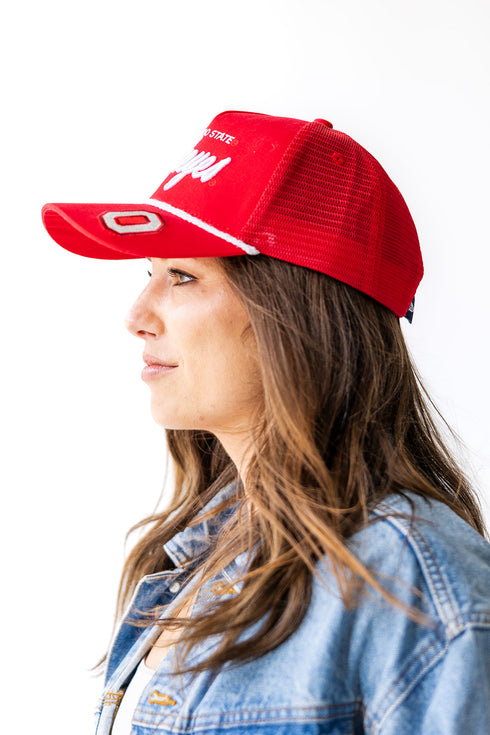 Ohio State Burns Bill Canvas Trucker Hat